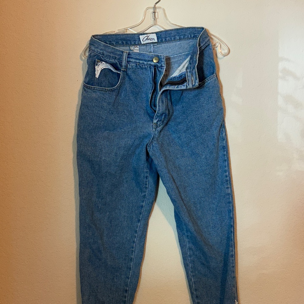 Chazzz mom jeans fringe so cute